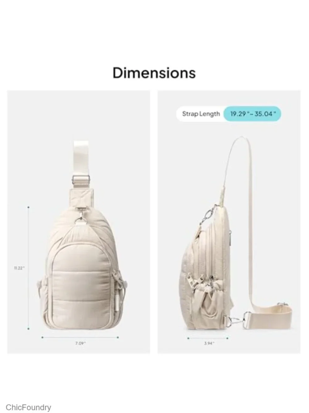 Anti-Theft Crossbody Sling Bag for Travel with RFID Blocking Puffer Fabric